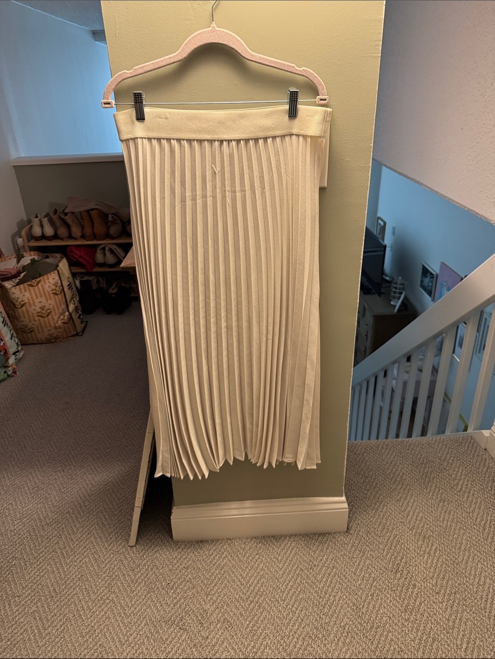 Nordstrom Ivory Pleated Midi Skirt